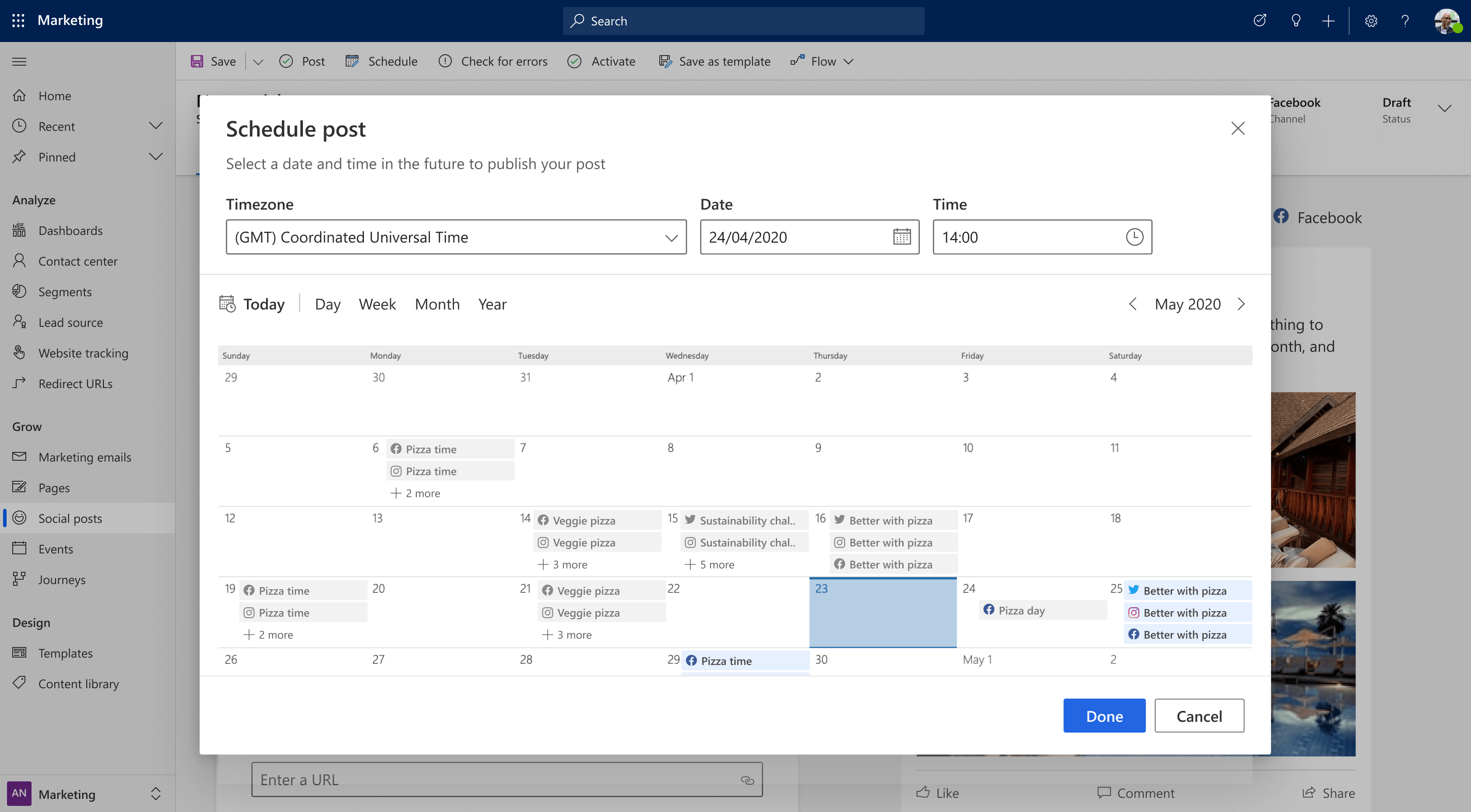 D365 Social Post Scheduling